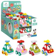 Clementoni Baby: Mașinuță Press&amp;Go cu figură de personaj Disney în patru variante, 1 buc.