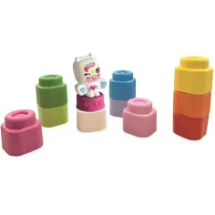 Clemmy: Set de 10 piese - blocuri moi de construit colorate cu o figurină de unicorn - Clementoni imaginea 2