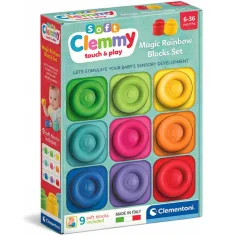 Clemmy: Set de 9 blocuri moi în culorile curcubeului - Clementoni