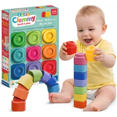 Clemmy: Set de 9 blocuri moi în culorile curcubeului - Clementoni imaginea 2