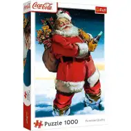 Coca-Cola - Moș Crăciun cu cadouri, puzzle de 1000 de piese - Trefl
