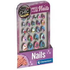 Crazy Chic: Set de unghii false autocolante cu fluturi, 1 bucată - Clementoni imaginea 2