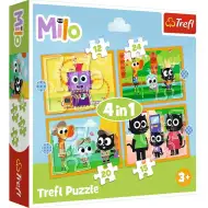 Cunoaște-l pe Milo și prietenii săi set puzzle 4în1 - Trefl