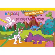 Desenează cu șabloane - Carte de colorat cu dinozauri