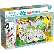 Disney 101 Dalmațieni 2 în 1 maxi puzzle cu 24 piese și carte de colorat 70x50cm - Lisciani