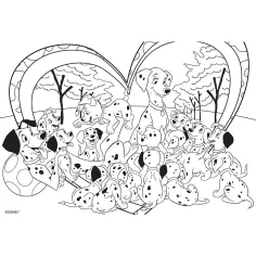 Disney 101 Dalmațieni 2 în 1 maxi puzzle cu 24 piese și carte de colorat 70x50cm - Lisciani imaginea 2