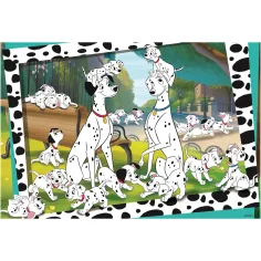Disney 101 dalmațieni 2 în 1 puzzle de 24 piese și carte de colorat 50x35cm - Lisciani imaginea 2