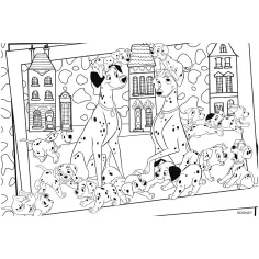 Disney 101 dalmațieni 2 în 1 puzzle de 24 piese și carte de colorat 50x35cm - Lisciani imaginea 3