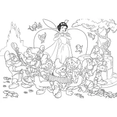 Disney Albă ca Zăpada 2 în 1 maxi puzzle cu 24 piese și carte de colorat 70x50cm - Lisciani imaginea 2