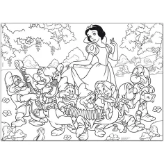 Disney Albă ca Zăpada 2 în 1 maxi puzzle de 150 piese și carte de colorat 70x50cm - Lisciani imaginea 2