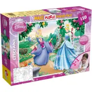 Disney Cenușăreasa 2 în 1 maxi puzzle de 150 piese și carte de colorat 70x50cm - Lisciani