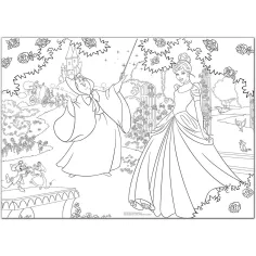 Disney Cenușăreasa 2 în 1 maxi puzzle de 150 piese și carte de colorat 70x50cm - Lisciani imaginea 2