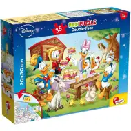 Disney Familia lui Donald Duck 2 în 1 maxi puzzle cu 35 piese și carte de colorat 70x50cm - Lisciani