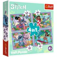 Disney Lilo &amp; Stitch Ziua nebună puzzle 4 în 1 set - Trefl