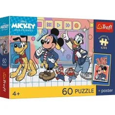 Disney Mickey Mouse și prietenii, puzzle pentru copii, 60 piese, Premium Plus, cu poster - Trefl