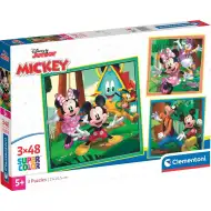 Disney Mickey Mouse și prietenii săi puzzle Supercolor de 3x48 piese - Clementoni