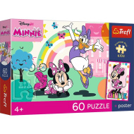 Disney Minnie Mouse - puzzle pentru copii, 60 de piese, Premium Plus, cu poster - Trefl