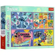 Disney: Minunatul Stitch puzzle 4x250 piese - Trefl