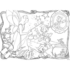 Disney Pinocchio 2 în 1 maxi puzzle de 24 de piese și carte de colorat 70x50cm - Lisciani imaginea 2
