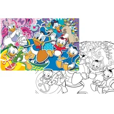 Disney DuckTales 2 în 1 puzzle cu 108 piese și carte de colorat 70x50cm - Lisciani imaginea 2