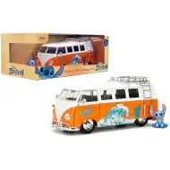Disney Stitch – Volkswagen Bus din 1961, mașinuță de jucărie la scară 1/24 cu figurina Stitch – Jada Toys