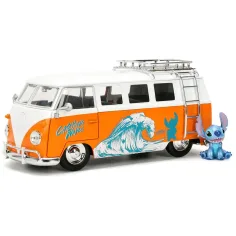Disney Stitch – Volkswagen Bus din 1961, mașinuță de jucărie la scară 1/24 cu figurina Stitch – Jada Toys imaginea 2