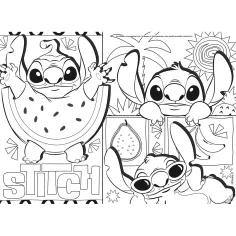Disney Stitch 2 în 1 maxi puzzle 4x48 piese și carte de colorat 35x25cm - Lisciani imaginea 2