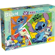 Disney Stitch 2 în 1 maxi puzzle de 24 de piese și carte de colorat 70x50cm - Lisciani