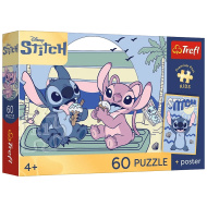 Disney Stitch Distracție cu înghețată, puzzle de 60 de piese - Trefl