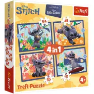 Disney: Vacanța lui Stitch - puzzle 4 în 1 - Trefl