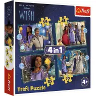 Disney+Wish: Puzzle 4 în 1 - Trefl