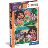 Dora Exploratoarea puzzle Supercolor 2x20 piese - Clementoni