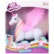Dream Horse Unicorn strălucitor cu aripi roz, 18 cm