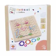 Eichhorn: Placă Montessori din lemn pentru geoboard – Dezvoltarea formelor, a imaginației și a motricității fine - Simba Toys