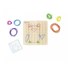 Eichhorn: Placă Montessori din lemn pentru geoboard – Dezvoltarea formelor, a imaginației și a motricității fine - Simba Toys imaginea 2