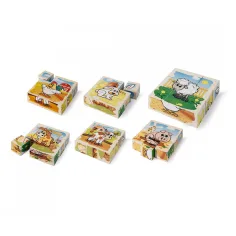 Eichhorn: Puzzle din lemn cu cuburi – Puzzle cu animale de casă pentru cei mici - Simba Toys imaginea 2