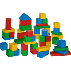 Eichhorn: Set de 50 de cuburi din lemn colorate - Simba Toys imaginea 2