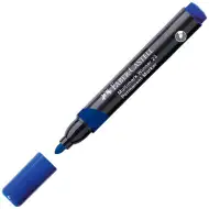 Faber-Castell: Marker permanent albastru pe bază de alcool cu vârf rotunjit