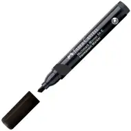 Faber-Castell: Marker permanent negru pe bază de alcool cu vârf tăiat