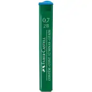 Faber-Castell: Mină de fier, set de 12 bucăți, 0,7 mm, 2B
