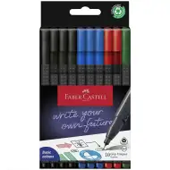 Faber-Castell: Set de 10 markere GRIP cu vârf de 0,4mm în 4 culori diferite