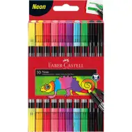 Faber-Castell: Set de 10 markere neon cu două capete
