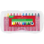 Faber-Castell: Set de 12 creioane cerate triunghiulare Jumbo