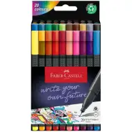Faber-Castell: Set de 20 carioci Grip cu vârf subțire de 0,4 mm
