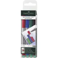 Faber-Castell: Set de 4 markere Multimark pentru folie F