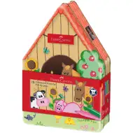 Faber Castell: Set de carioci Connector, 18 bucăți, în cutie metalică cu model de fermă