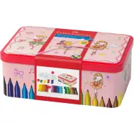 Faber Castell: Set de carioci Connector, 33 bucăți, în cutie metalică cu model balerină