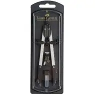 Faber-Castell: Set de compas cu reglare rapidă – 3 piese, culoare argintie, cu adaptor universal