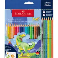 Faber-Castell: Set de creioane colorate Grip cu dinozauri, pachet de 18+6 bucăți
