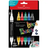 Faber-Castell: Set de markere colorate Black Edition Shake &amp; Paint, cu două capete, 3mm și 1mm, 6 bucăți
